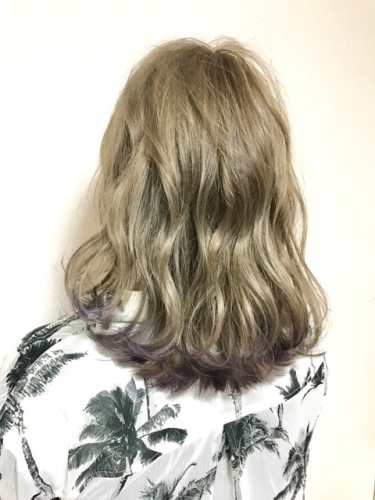 外国人風フリンジカラー×BubbleGum Purple